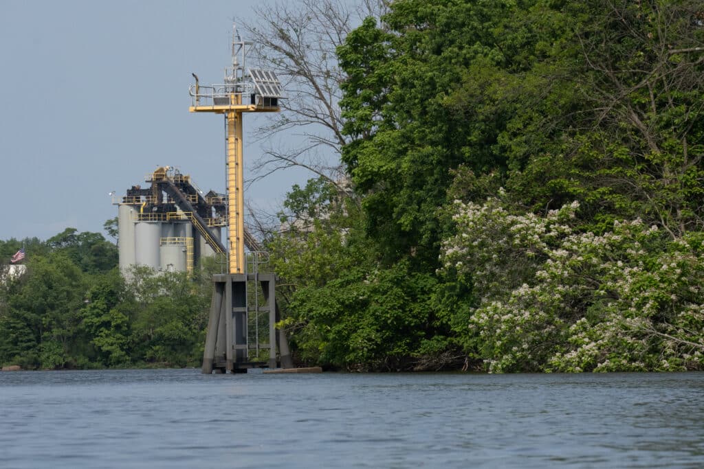 The Landreth Channel Range light at the upper end of Burlington Island.