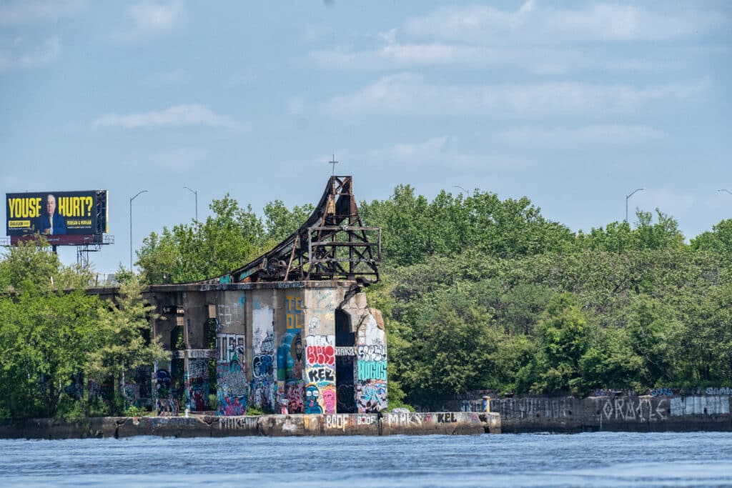 Grafitti Pier, once the southern end of the largest coal shipping facility in the world.