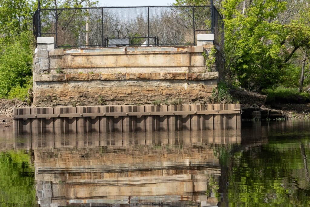 The north end of what was once the Centerdon Pike Bridge.