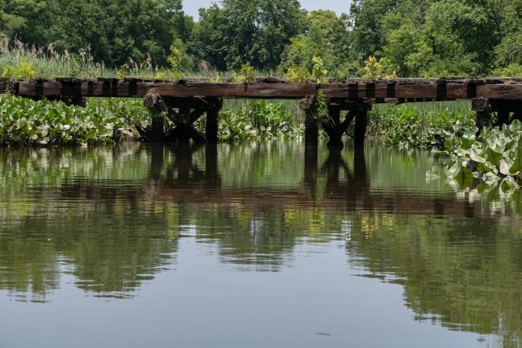 A bridge across a tributary of Woodbury Creek.